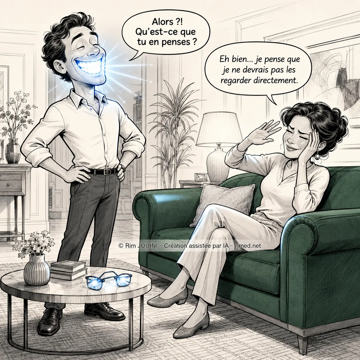 RJMed dental-whitening cartoon